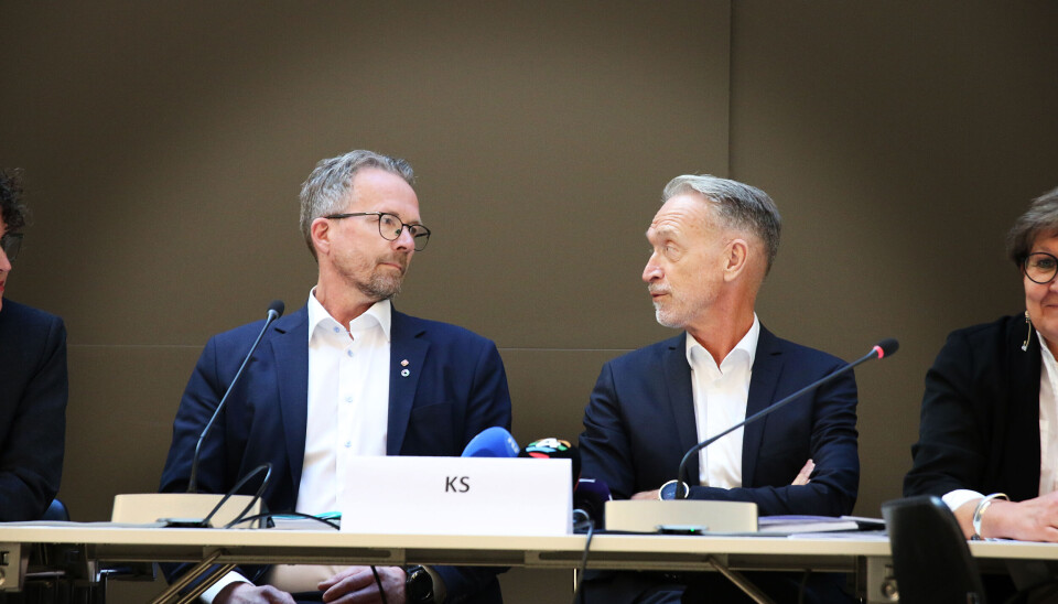 Geir Røsvoll i Unio og Tor Arne Gangsø i KS da årets forhandlinger startet.