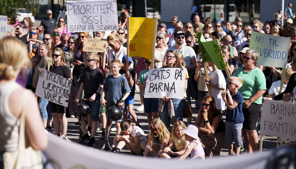 Demonstrasjon utenfor Stjørdal rådhus, torsdag 23. mai.