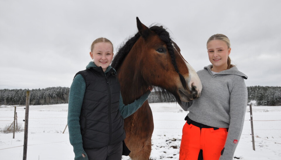 Astri fra Lillehammer (til v.) og Agnes fra Tønsberg har valgt naturbruk med vekt på hest.