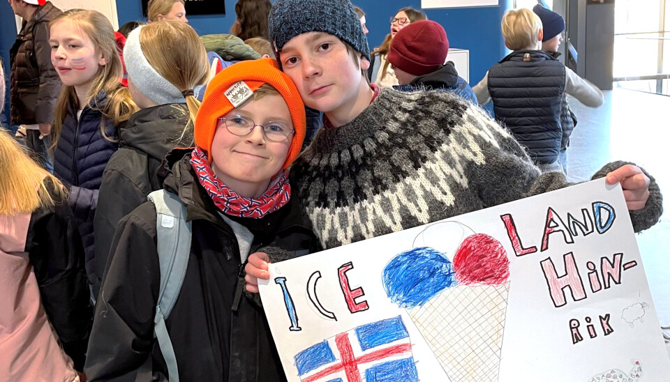 Elever fra Singsaker skole som heiet på Island.