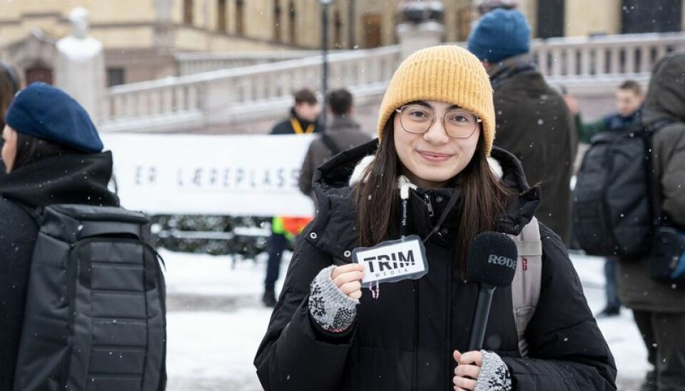 Bertine Oseid foran Stortinget.