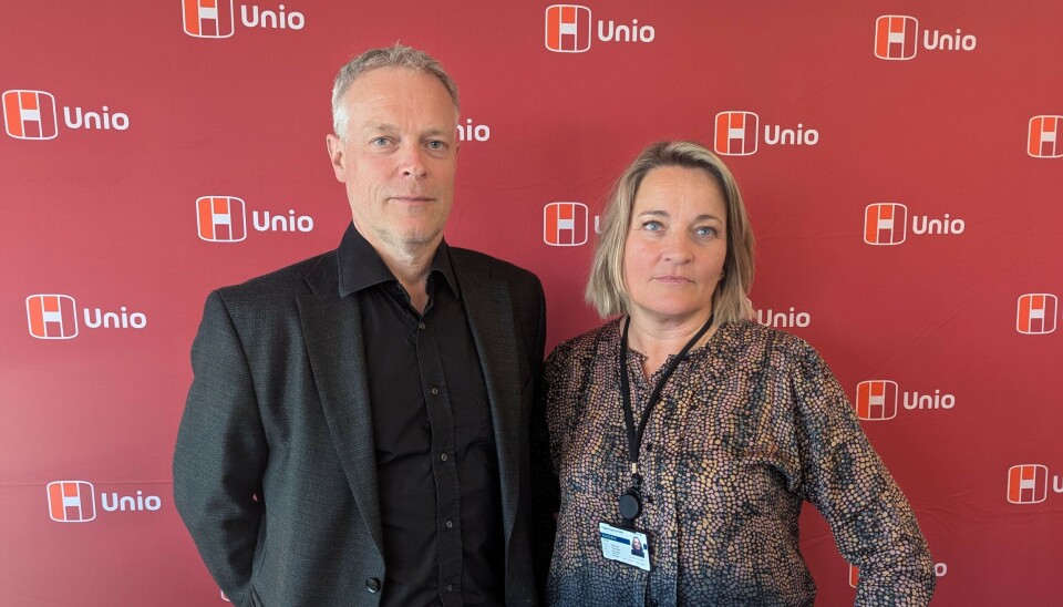 Unio stats leder Steinar A. Sæther og leder i Politiets Fellesforbund, Unn Alma Skatvold.