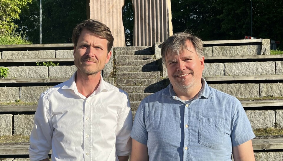 Lars-Petter Forberg (t.v.) og Øyvind Okkenhaug, hhv. leder og nestleder FAU ved Nordberg skole i Oslo.